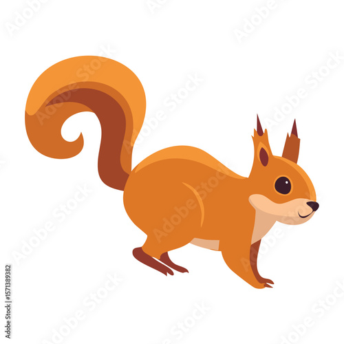 Cute flying squirrel flat vector