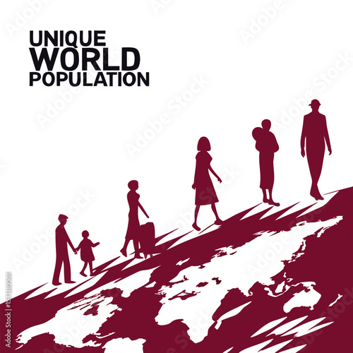 World population silhouette image vector isolated background unique design for population day 