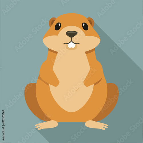Cute prairie dog flat vector