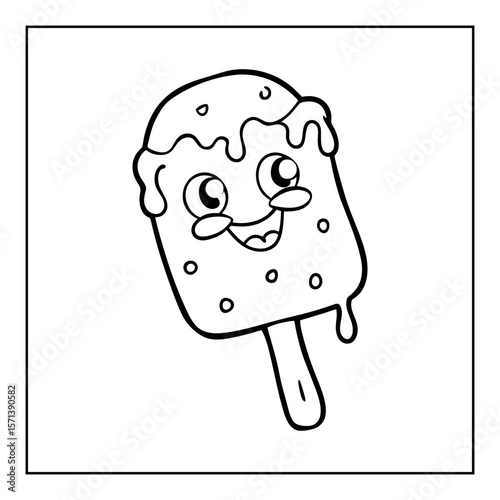 vector illustration of food color book on white background