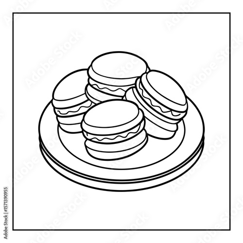 vector illustration of food color book on white background