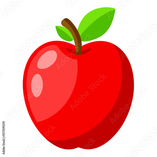 Red apple vector illustration – healthy sweet fruit art for fresh food design, print, or packaging use