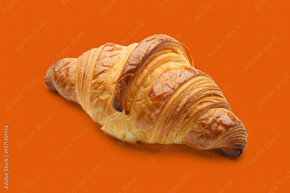 fresh croissant on a wooden table fresh croissant on a wooden table