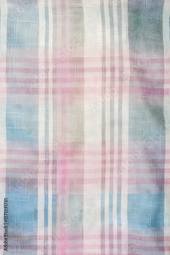 Colorful Abstract Painting with Pink and Blue Stripes