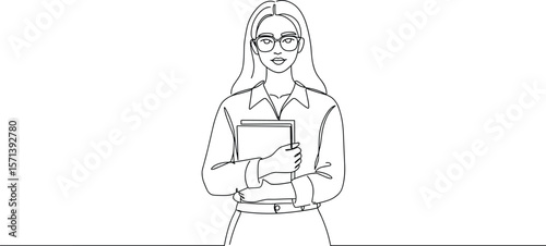 Cartoon Illustration of a Student Holding Books in a Classroom Environment, Vector EPS Design for Educational Content