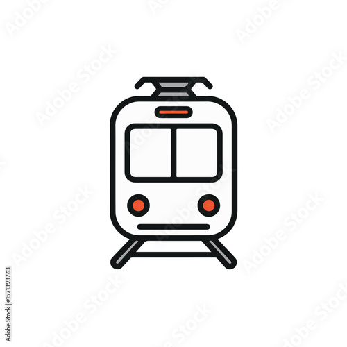 A train icon against a minimalistic background.
