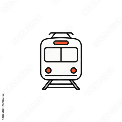 Clean simple train icon design. 