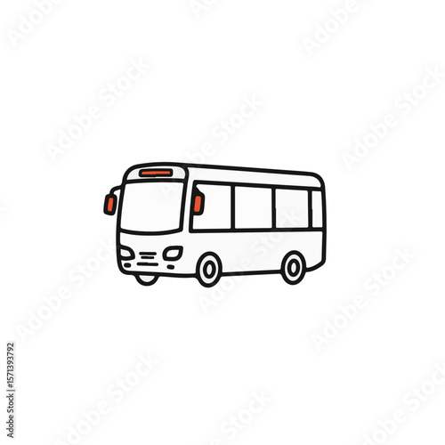 A simple drawing of a bus, suitable for transportation or travel concepts.
