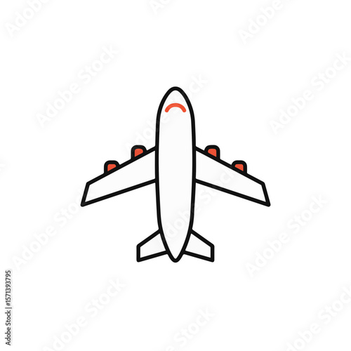 Airplane icon, top view. 