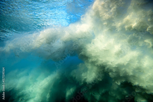 Wallpaper Mural Underwater view of the whitewater textures created by an ocean wave exploding onto a shallow reef. Torontodigital.ca