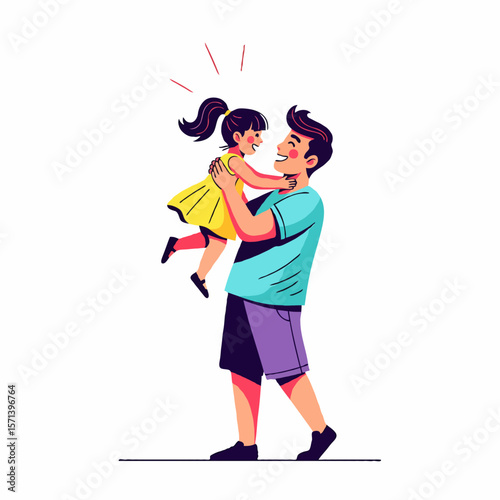 A father holding his child in a warm and caring embrace at home, expressing love, trust, and emotional connection