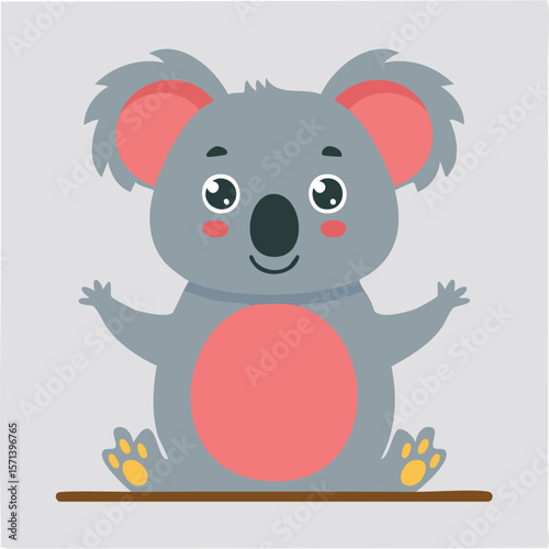 Cute koala flat vector