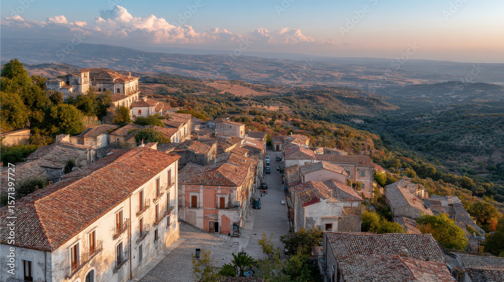 Fototapeta premium capture enchanting lifestyle and vibrant atmosphere of italy showcasing serene landscapes and picturesque nature