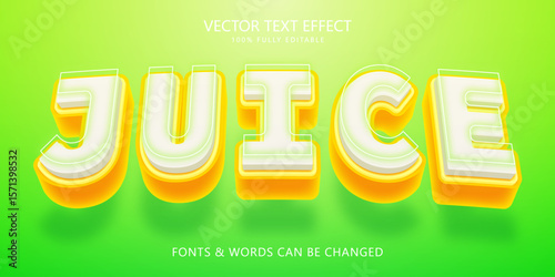 Juice editable text effect, 3d text style