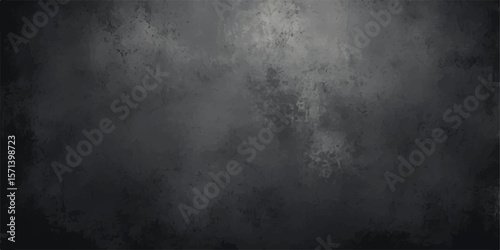 Dark grunge metal texture with an old, black, concrete wall pattern