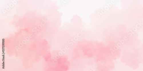 Soft pink abstract watercolour background with cloudy texture and artistic paint effect