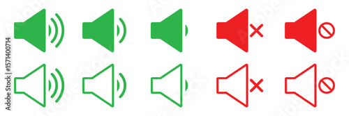Speaker icon vector illustration. volume sign and symbol. loudspeaker icon. sound symbol. Speaker Set Icon. Sound Icon. volume icon vector. Volume icon simple illustration logo art. Design eps 10. 