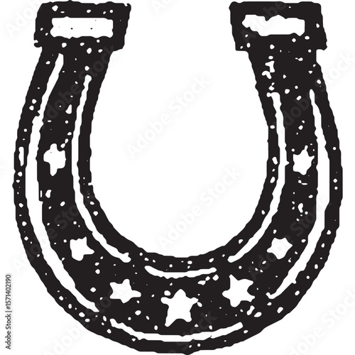 Vintage Horseshoe Icon - Lucky Pub Decor Symbol