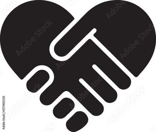 Give Love Silhouette Vector Icon, symbol of heart with given style icon.
