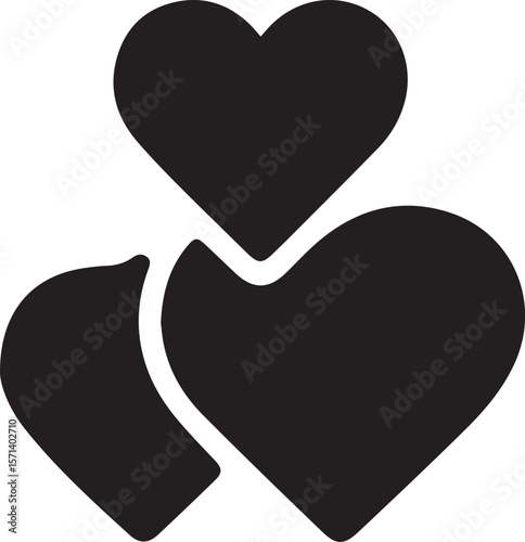 Give Love Silhouette Vector Icon, symbol of heart with given style icon.