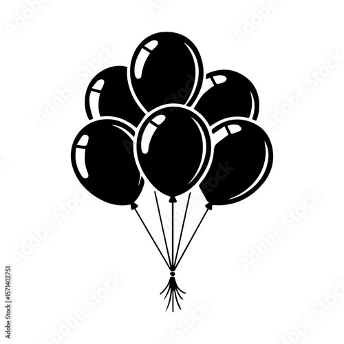 black balloon vector icon.