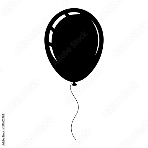 black balloon vector icon.