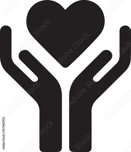 Give Love Silhouette Vector Icon, symbol of heart with given style icon.