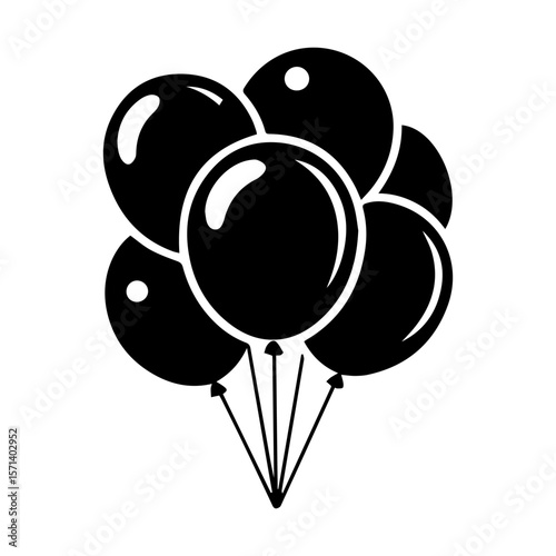 black balloon vector icon.