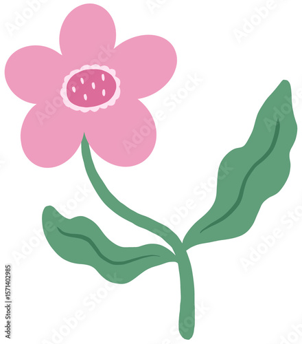 Hand drawn Cute Pastel Flower