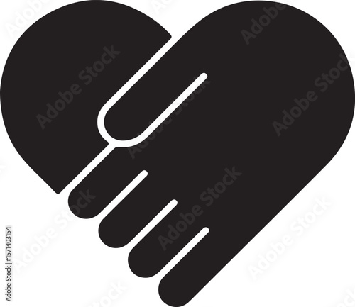 Give Love Silhouette Vector Icon, symbol of heart with given style icon.
