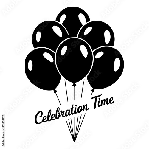 black balloon vector icon.