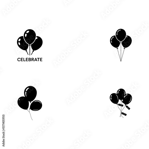 black balloon vector icon.
