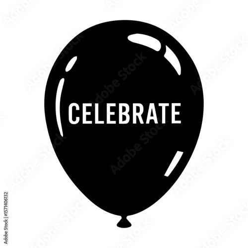black balloon vector icon.
