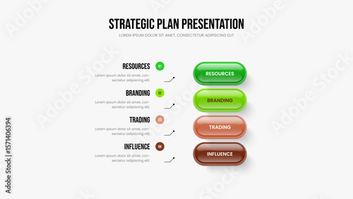 Digital Proposal Presentation Design Vector Illustration. Product Growth Four Element Diagram Slideshow Template. Business Visualization 4 Option Infographic Frame Layout.