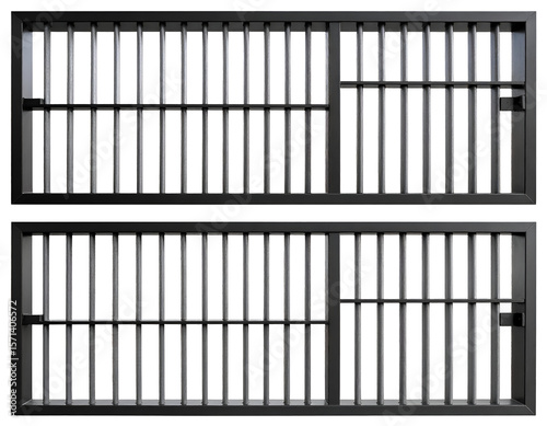 Durable steel bars create a formidable barrier, symbolizing enclosure and restricted access.