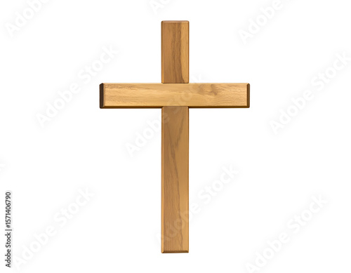 Wallpaper Mural A classic wooden cross, meticulously crafted from natural timber, embodying enduring faith and spiritual significance. Torontodigital.ca