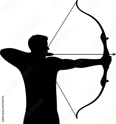 Archers  silhouette on white background