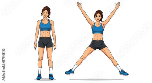 Jumping jacks exercise guide for women fitness workout cardio training plan