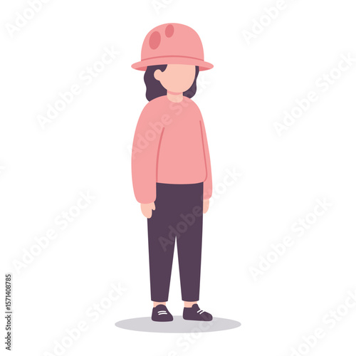 Child Wearing Pink Sweater and Unique Hat