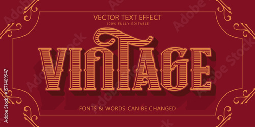 Vintage victorian editable text effect
