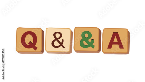 Q&A written on wooden blocks.QA - word concept written on wooden cubes or blocks on a light background
