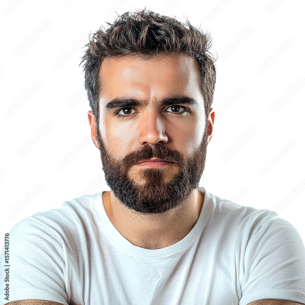 Fototapeta premium serious portrait studio isolated on transparent background