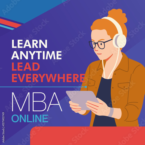 mba master of business administration business concept education degree people graph chart modern online illustration