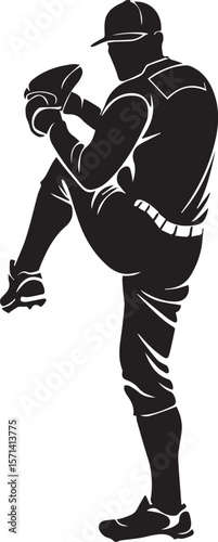 Print Baseball Pitcher Silhouette