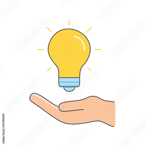 A hand holding a glowing light bulb, symbolizing new ideas and innovation
