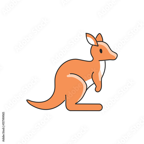 Cute kangaroo illustration on white background 