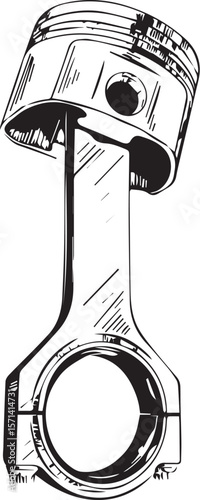 Print Piston and Connecting Rod Silhouette
