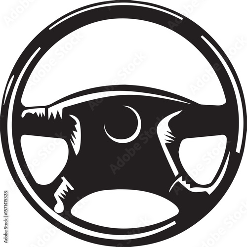 Print Car Steering Wheel Silhouette