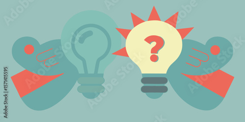 A bright light bulb icon symbolizes an innovative concept of electric power and creative business solutions
