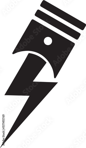 Print Piston with Lightning Bolt Symbol